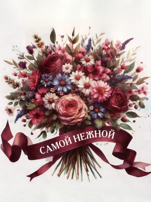 Пакет подарочный крафт &laquo;Самой нежной&raquo;, 12&times;6&times;16 см