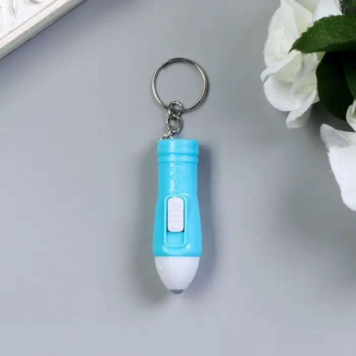 Фонарик брелок для ключей на кольце &laquo;Ручка&raquo;, светит, 5&times;1&times;1 см, МИКС