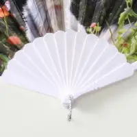 Веер пластик, текстиль "Кошечки и цветы" МИКС широкие лопасти 23 см