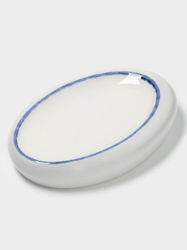 Блюдо овальное Blue Lagoon Magistro 21&times;14.4&times;3.5 см, белое, синий