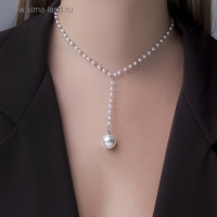 Колье с жемчугом &laquo;Олимпия&raquo;, цвет белый в серебре, 32 см