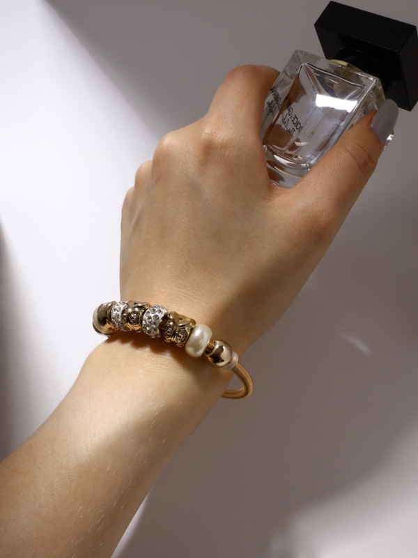 Браслет жемчуг &laquo;Марджери&raquo; сова, цвет белый в золоте, d=6,5 см