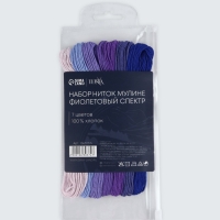 Набор ниток мулине хлопок 8&plusmn;1м (наб 7шт цена за наб) cпектр фиолетовый TR
