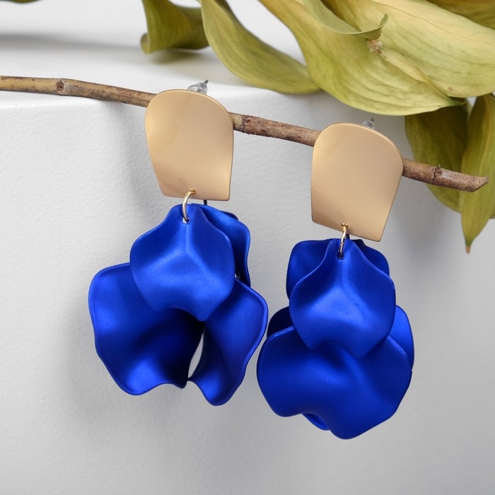 Серьги ассорти &laquo;Ветер&raquo; неровность, цвет сине-золотой