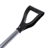 Лопата для уборки снега, автомобильная, пластиковый ковш 380 &times; 370 мм, алюминиевая планка, алюминиевый черенок, с ручкой