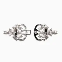 Зажим для кардигана "Ажур", пика, цвет белый в серебре