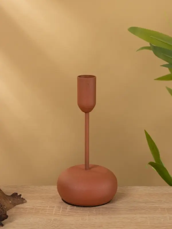 Подсвечник на 1 свечу текстурный "Терракота" 8х8х15,5 см