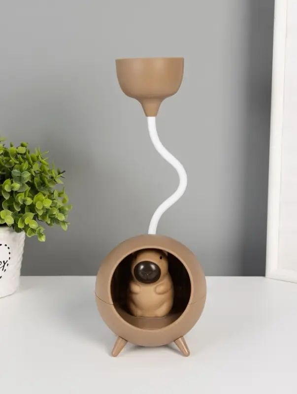 Ночник "Капибара в круглом кресле" LED 3Вт 5V USB АКБ 2 режима 8,5х8,5х25,5 см