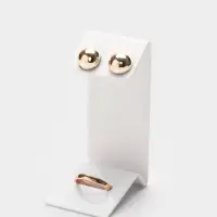 Подставка под серьги, кольцо, 4&times;5&times;9 см, толщина 1.5 мм, белая, В ЗАЩИТНОЙ ПЛЁНКЕ