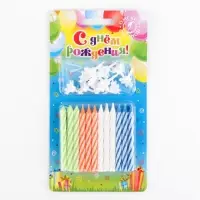 Свечи в торт &laquo;Спираль&raquo;, 8 см, классические, микс