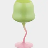 Бокалы для вина Pint, 465 мл, 8&times;19 см, набор 2 шт., стекло, зелёные, белые