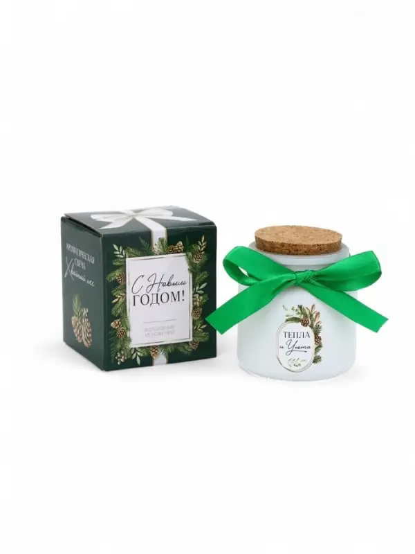 Ароматическая свеча в матовом стакане &laquo;С Новым годом&raquo;, аромат хвойный лес