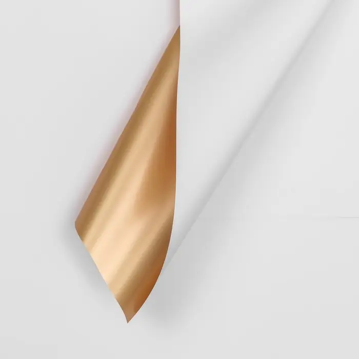 Пленка для цветов, "Золотая сторона", 57x57см &plusmn;1 см белая