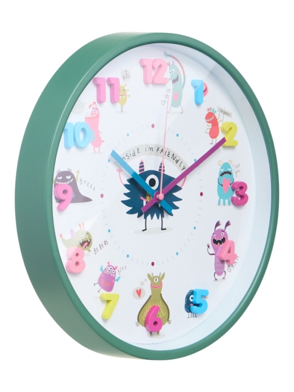 Часы настенные интерьерные детские &laquo;Монстрики&raquo;, плавный ход, циферблат d-30 см
