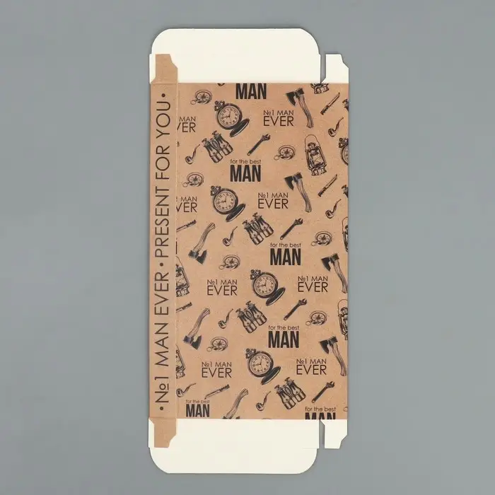 Коробка для шоколада, кондитерская упаковка For the best man, 17 х 8.5 х 1.5 см