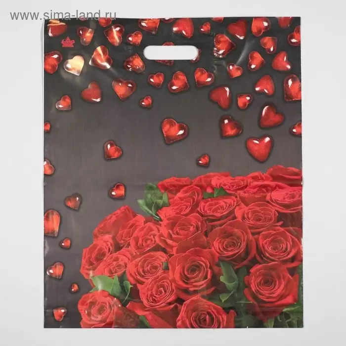 Пакет &laquo;Мармеладные сердечки&raquo;, полиэтиленовый с вырубной ручкой, 60 мкм, 38&times;45 см