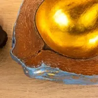 Чаша из кокоса, 22,5х25х10 см, сине-золотой