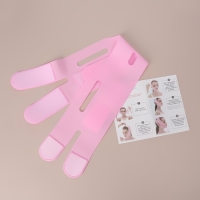 Маска для коррекции овала лица, на липучке, 60,5 &times; 10 см, в коробке, цвет розовый