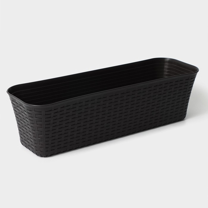 Ящик балконный &laquo;Ротанг&raquo;, 57,5 см, 12 л, цвет коричневый