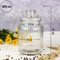 Банка стеклянная для сыпучих продуктов &laquo;Лада&raquo;, 900 мл, 11&times;18,5 см