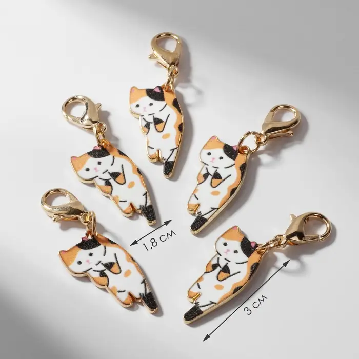 Шарм &laquo;Котёнок&raquo;, цветной в золоте