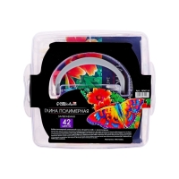 Набор глина полимерная запекаемая, 42 цвета по 20 г, с аксессуарамив кейсе