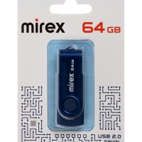 USB флэш-накопитель  64 ГБ  Mirex SWIVEL DEEP BLUE 64GB  (ecopack)