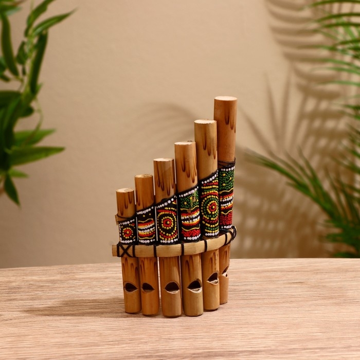 Сувенирный музыкальный инструмент "Флейта Пана" 1,5х15х8,5 см МИКС