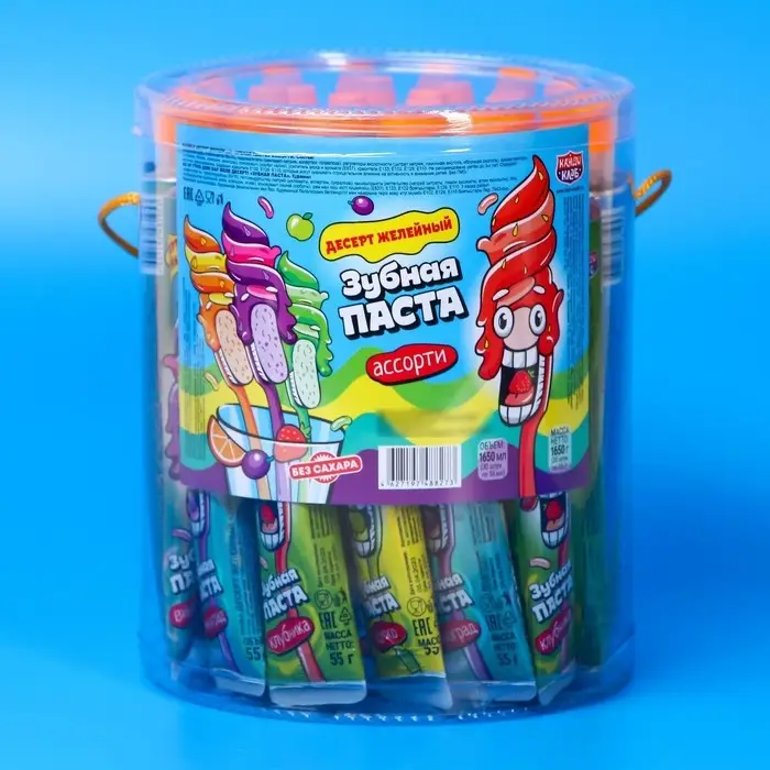 Десерт желейный &laquo;Зубная паста&raquo; ассорти, 55 мл