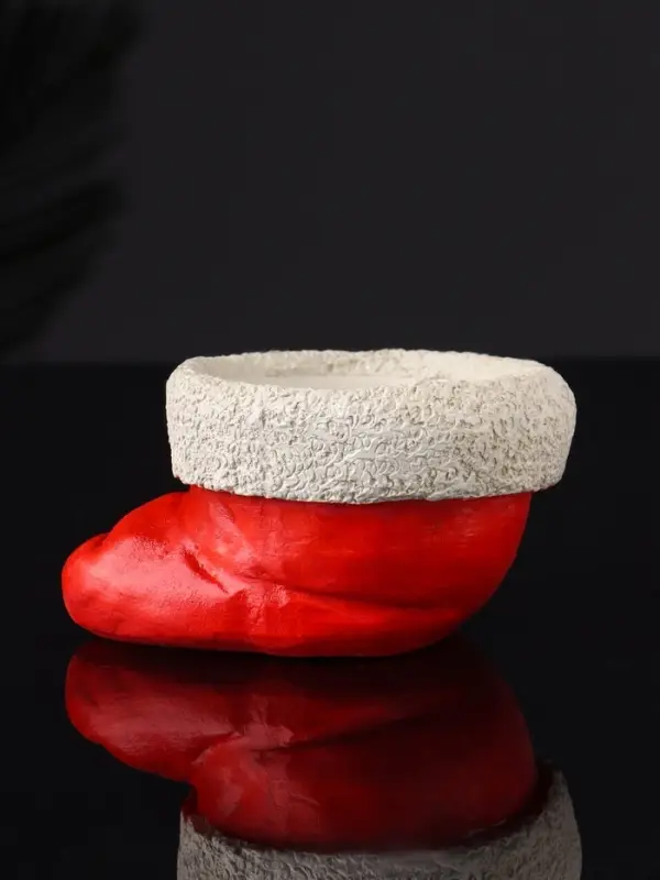 Подсвечник "Колпак" 9х7х5 см, красный