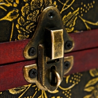 Шкатулка дерево состаренная "Цветы и бамбук" сундучок МИКС 15х22х15,5 см