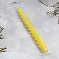 Свеча витая, 2,3х 24,5 см, 5 ч, 50 г, жёлтая
