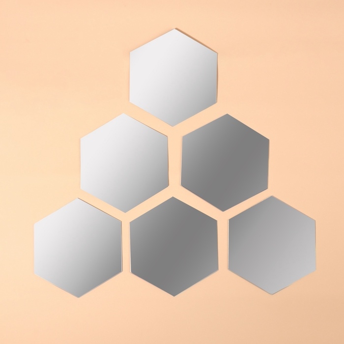 Интерьерные зеркала для декорирования, без рамы, набор - 6 шт, 8 &times; 7 см