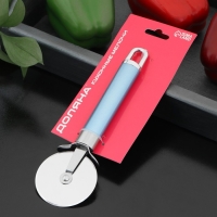 Нож для пиццы и теста Доляна Lаgооnа, 19 см, нержавеющая сталь, цвет голубой