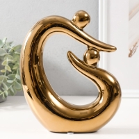 Сувенир керамика "Абстракция. Отцы и дети" золото 17х5,5х19,5 см