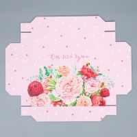 Коробка подарочная складная, упаковка, &laquo;Цветы&raquo;, 21 х 15 х 7 см