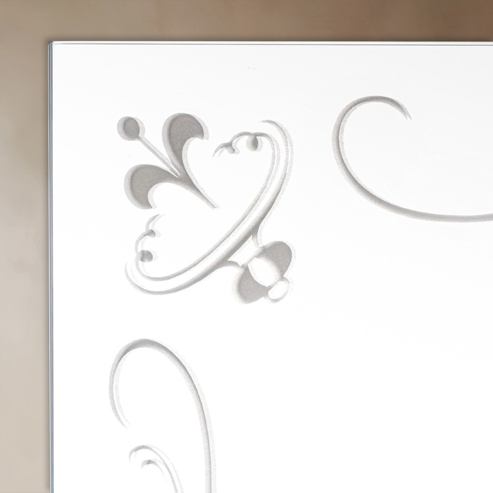 Зеркало, настенное, с пескоструйной графикой, с полочкой, 52&times;70 см