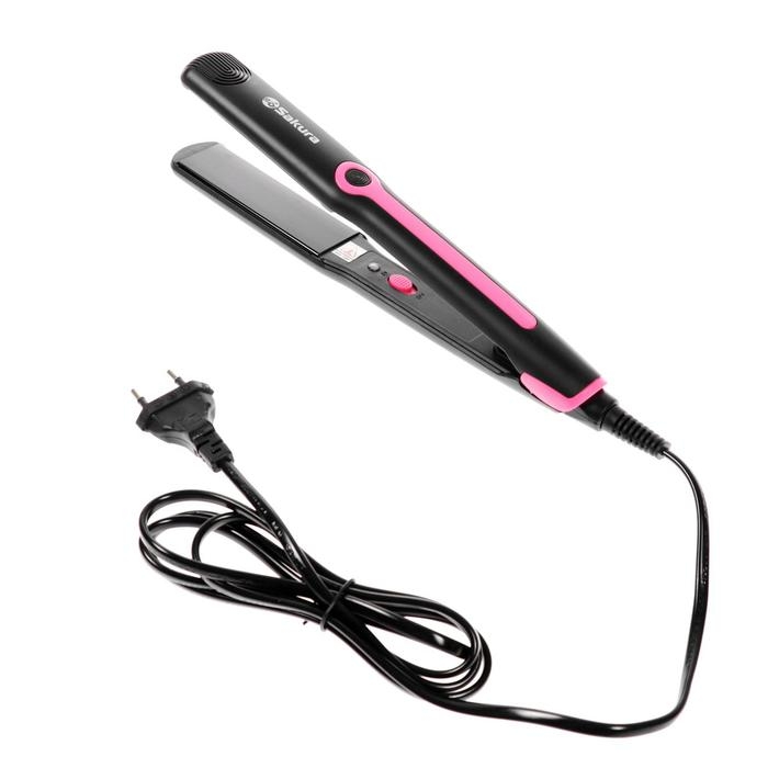 Выпрямитель Sakura SA-4516P, 35 Вт, тефлоновое покрытие, 90х27 мм, 200&ordm;С, розовый