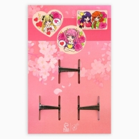 Заколки для волос, &laquo;Кавайные заколки&raquo; с наклейками, 8.5 х 13 см