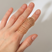 Кольцо &laquo;Пружинка&raquo;, цвет золото