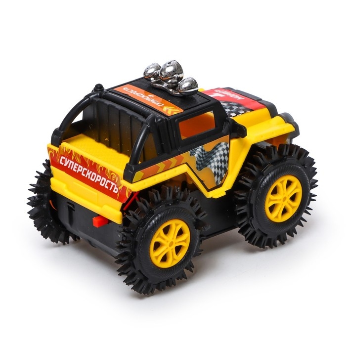 Джип-перевёртыш &laquo;Внедорожник&raquo;, работает от батареек, цвет жёлтый
