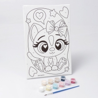 Картина по номерам для детей &laquo;Кошечка с бантиком&raquo;, 20 х 30 см