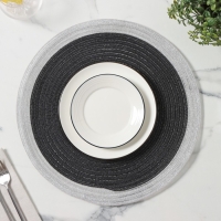 Салфетка сервировочная на стол Доляна &laquo;Лана&raquo;, d=38 см, цвет чёрный