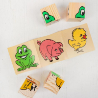 Деревянные кубики &laquo;Животные&raquo; 4 элемента, Томик