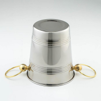 Ведро для льда из нержавеющей стали &laquo;Классик&raquo;, 2,1 л, 20,5&times;15,5&times;17 см, золотые ручки, 201 сталь