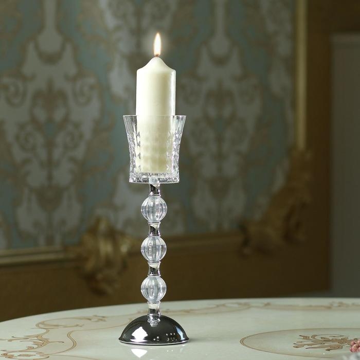 Подсвечник стекло "Комплимент" 29,5х9х9 см