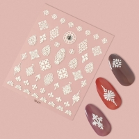 Наклейки для ногтей &laquo;Арабеска&raquo;, объёмные, цвет белый