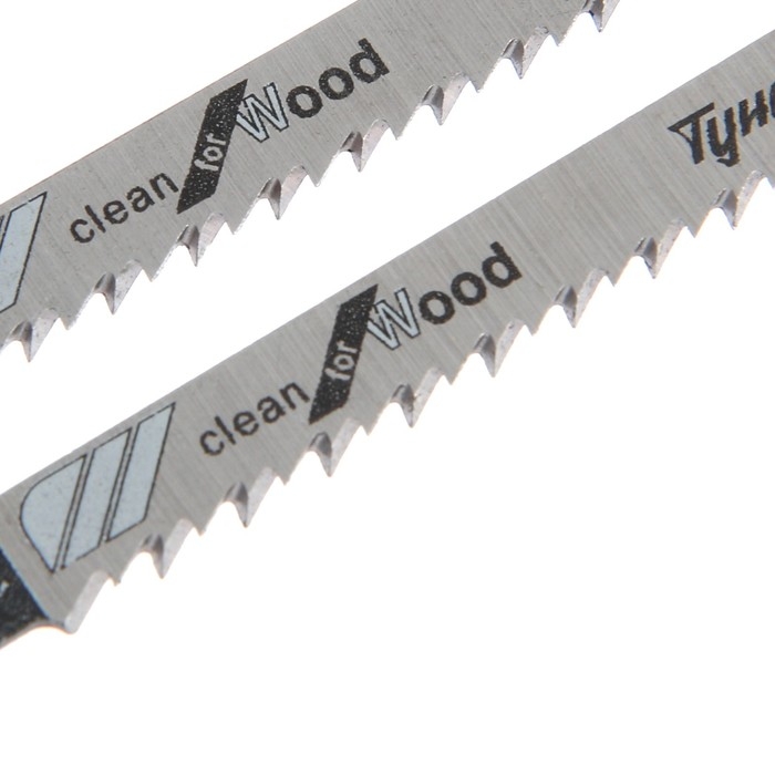 Пилки для лобзиков ТУНДРА, по дереву, прямой рез, HCS, 50/75 х 2.5 мм, 2 шт.