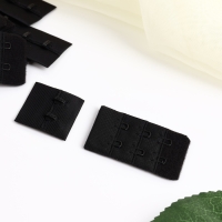 Застёжка для бюстгальтера, 3 ряда 2 крючка, 3,3 &times; 2,8 см, 3,3 &times; 5 см, 10 шт, цвет чёрный