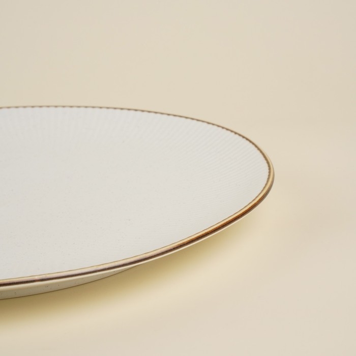 Тарелка обеденная фарфоровая SL Home &laquo;Волна в камне&raquo;, d=20,5 см, цвет белый